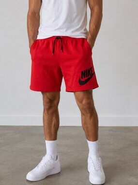 Nike Men's Red Sweat Shorts great condition size large